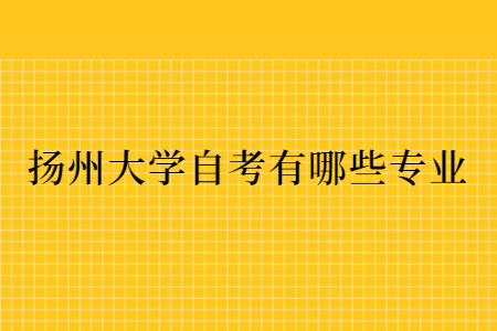 扬州大学自考有哪些专业