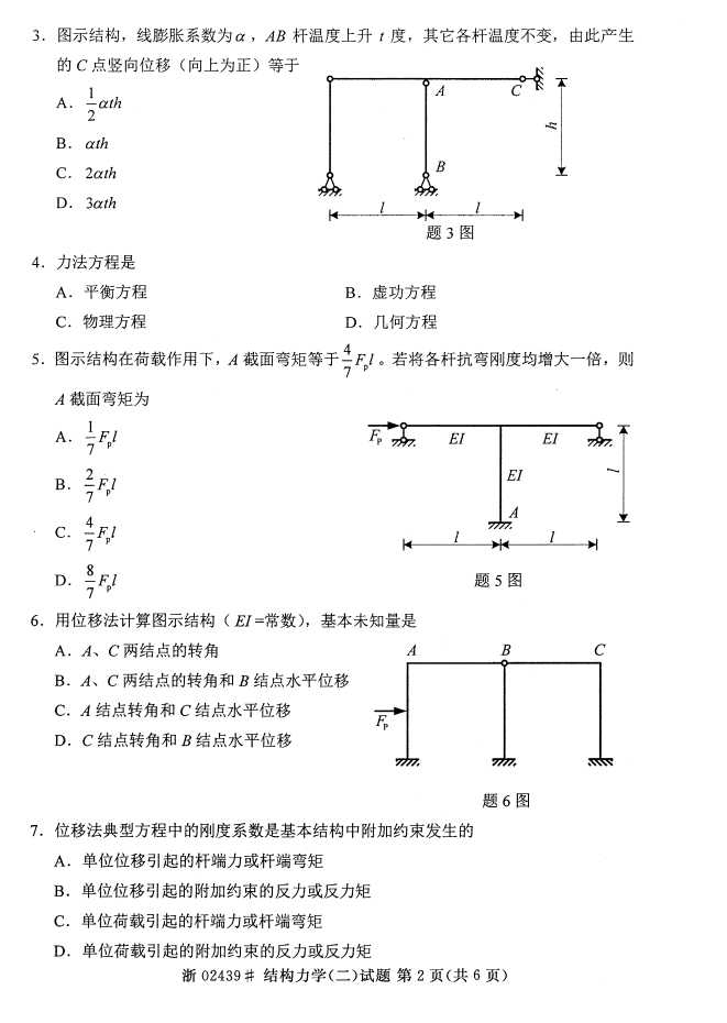 全国2015年4月02439结构力学（二）自考试题