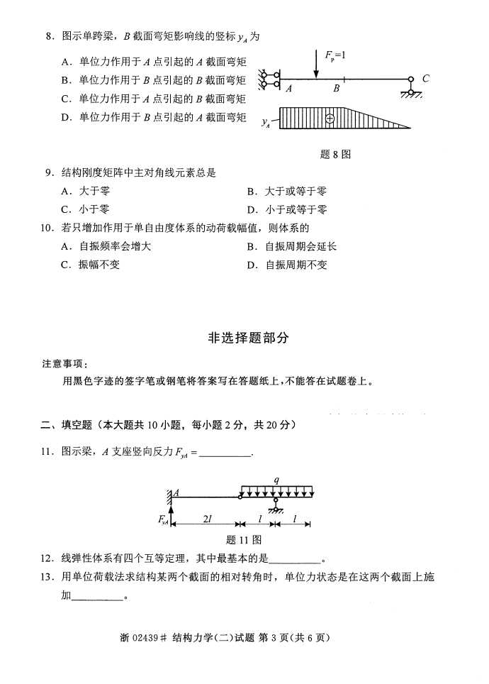 全国2015年4月02439结构力学（二）自考试题