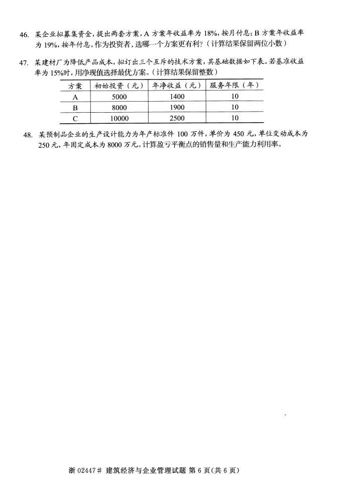 全国2015年4月建筑经济与企业管理自考试题